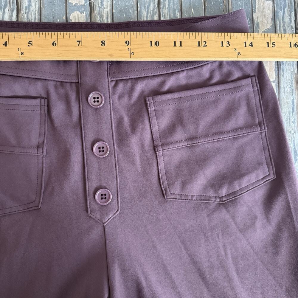 Halara DayStretch High Waisted Pockets Straight Leg Casual Pants Purple Med P - Picture 5 of 10